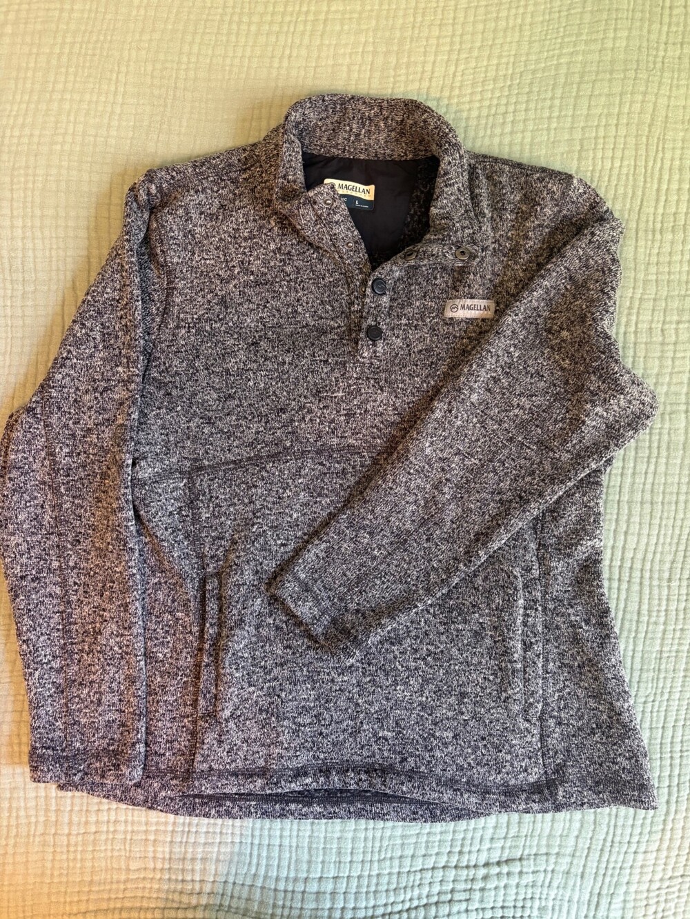 Magellan Large Gray Pullover Long Sleeve Knit Sweater